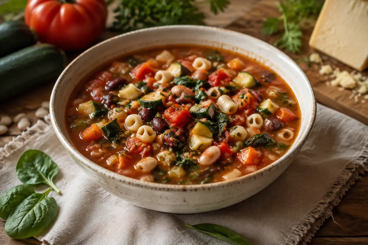 Slow Cooker Minestrone made in a slow cooker for an easy family dinner