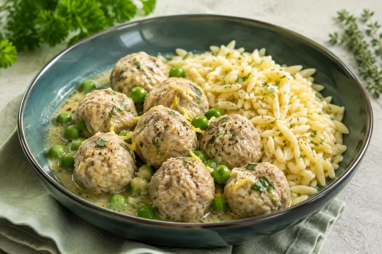 Lemon Pepper Turkey Meatballs made in a slow cooker for spring meal prep