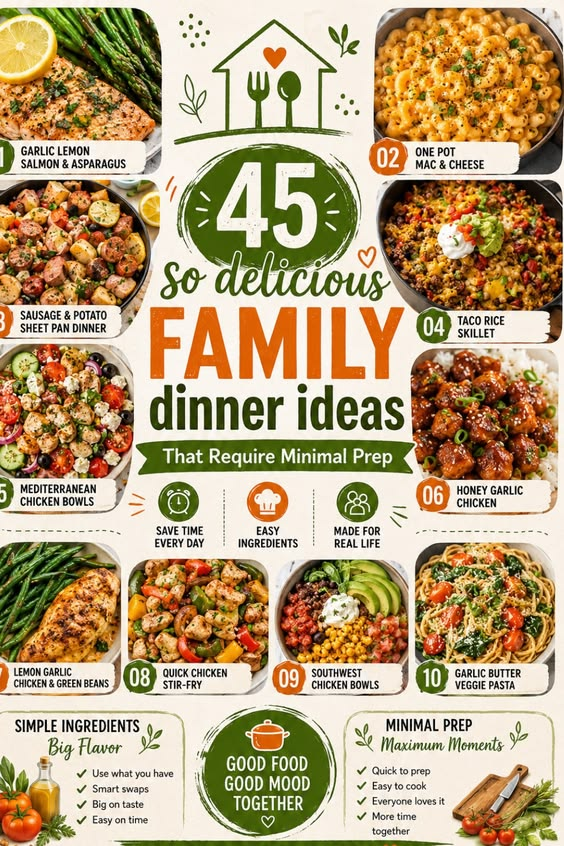 45 So-Delicious Family Dinner Ideas That Require Minimal Prep