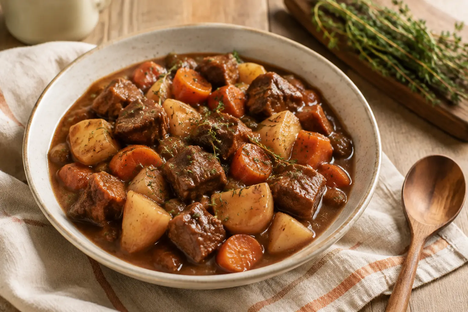 Classic slow cooker beef stew with potatoes and carrots