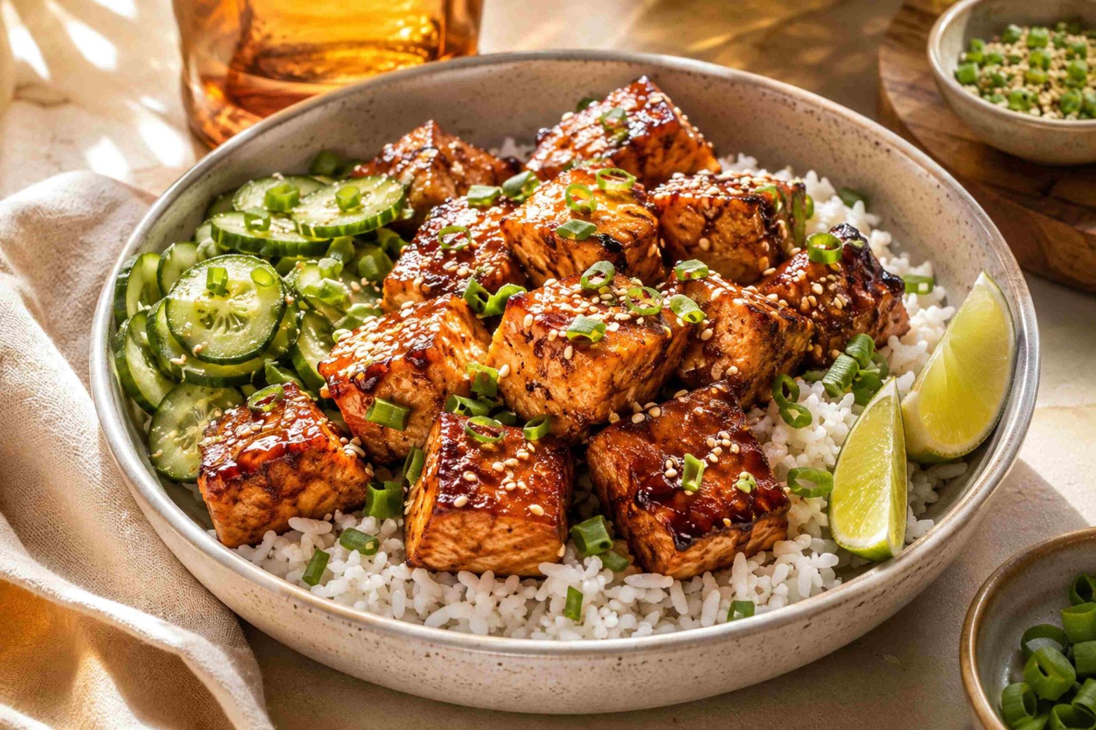 Crispy Honey Garlic Salmon Bites