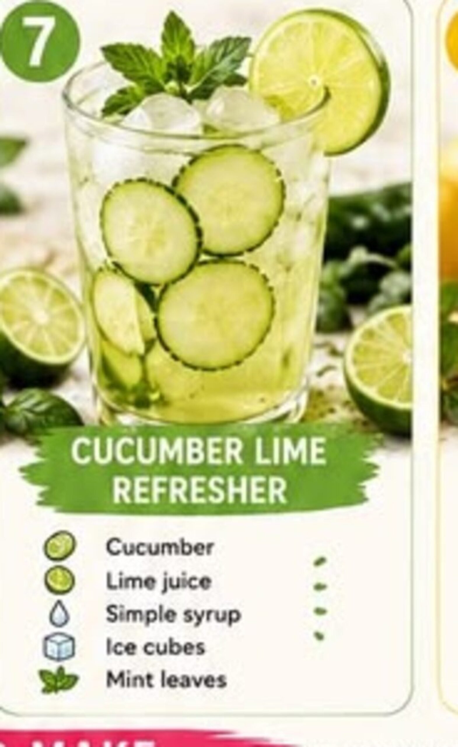 Cucumber lime refresher recipe