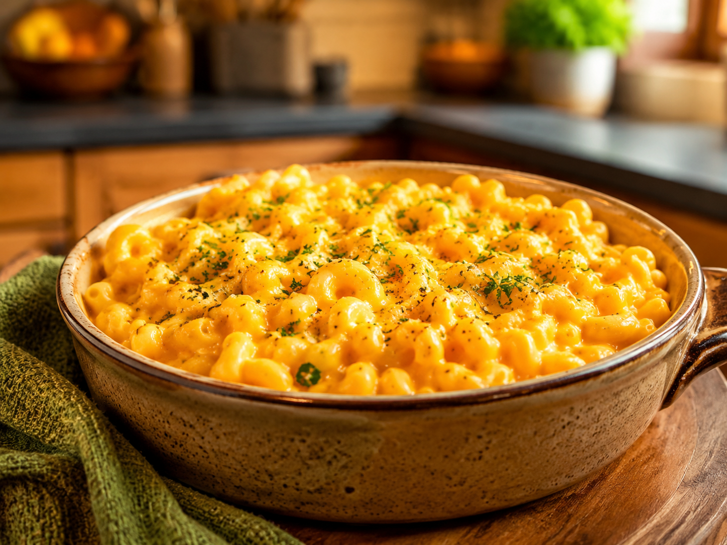 Creamy one-pot macaroni and cheese with parsley