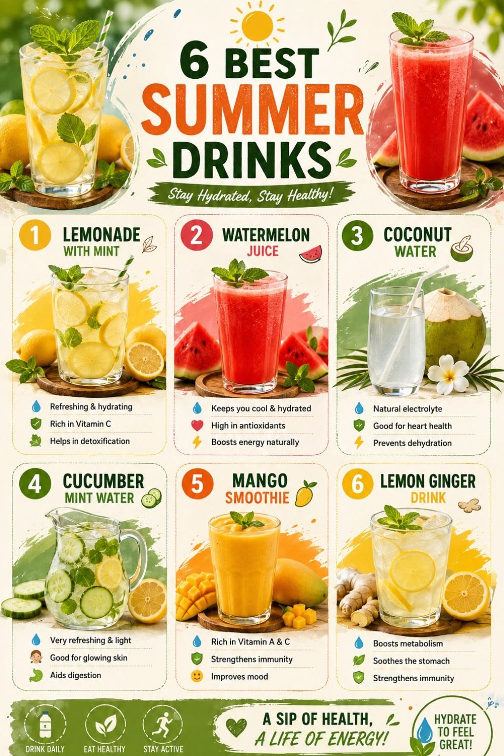 6 Refreshing Homemade Drinks for Hot Weather