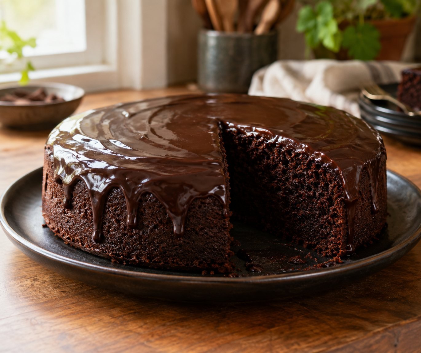 Dark Chocolate Ganache Cake