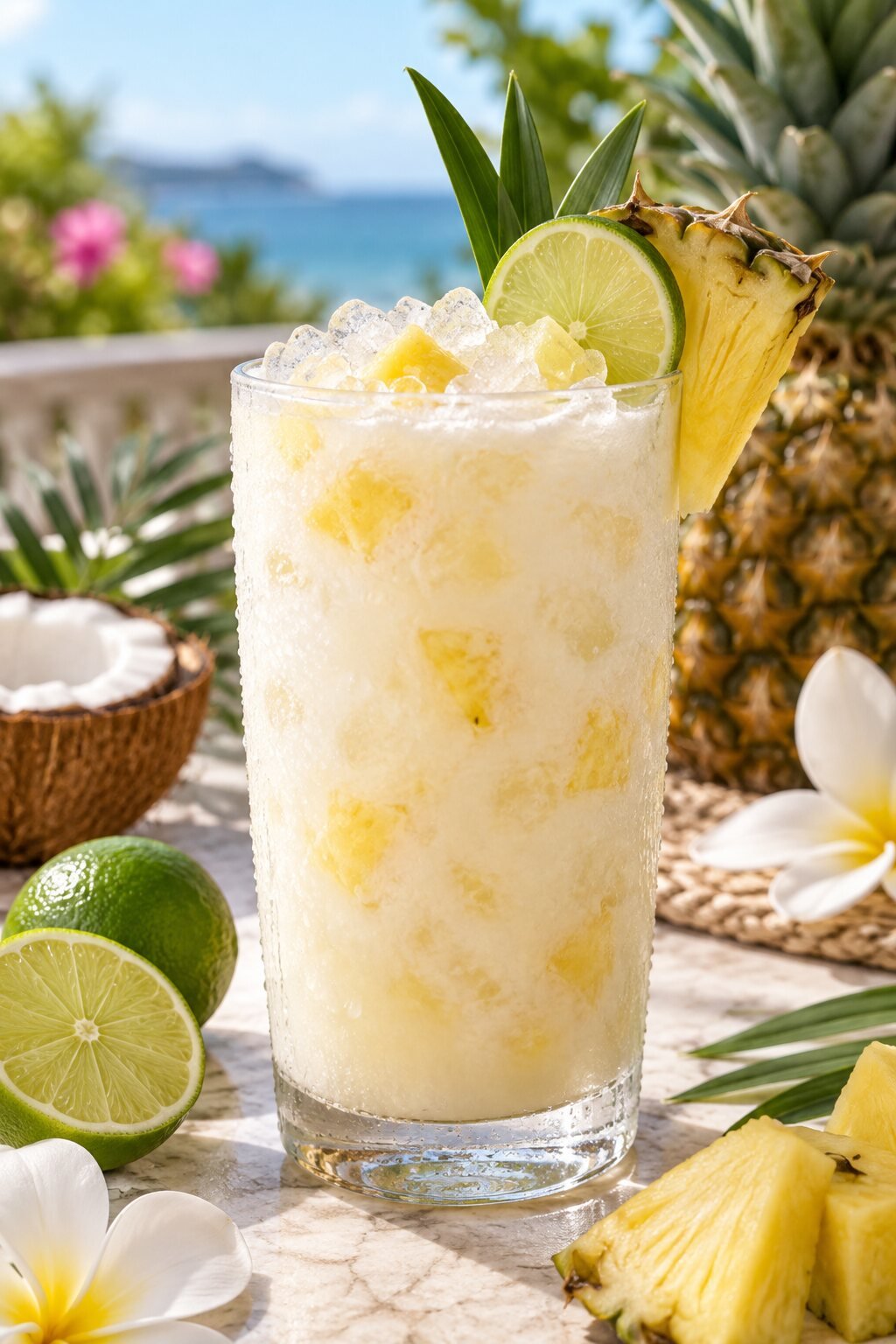 Coconut Pineapple Lime Cooler mocktail