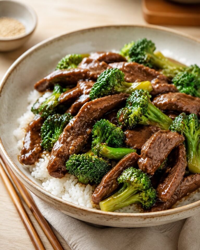 Easy beef and broccoli stir fry served with rice