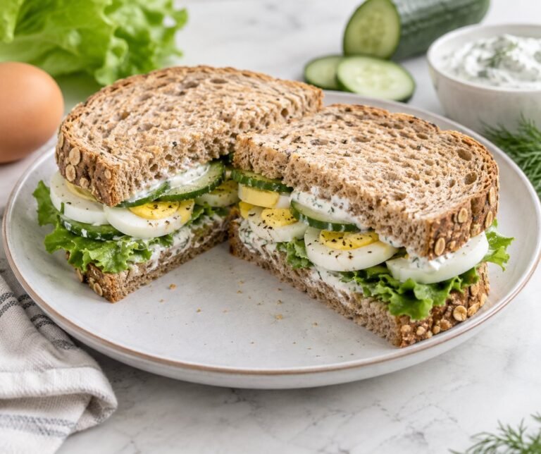 Egg and Cucumber Greek Yogurt Sandwich sandwich
