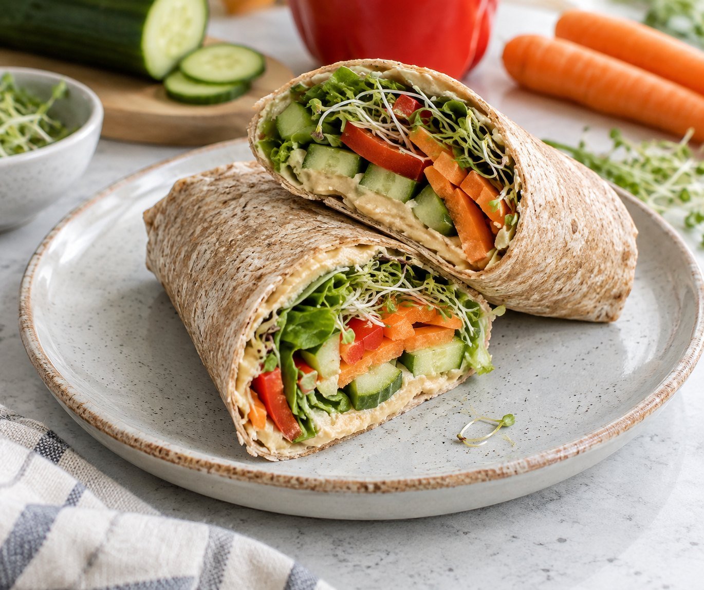 Hummus Veggie Wrap