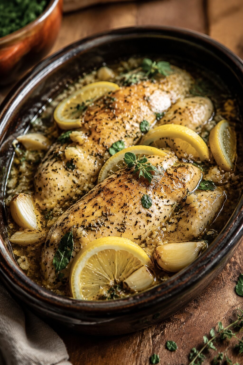 Lemon Herb Chicken crockpot dinner
