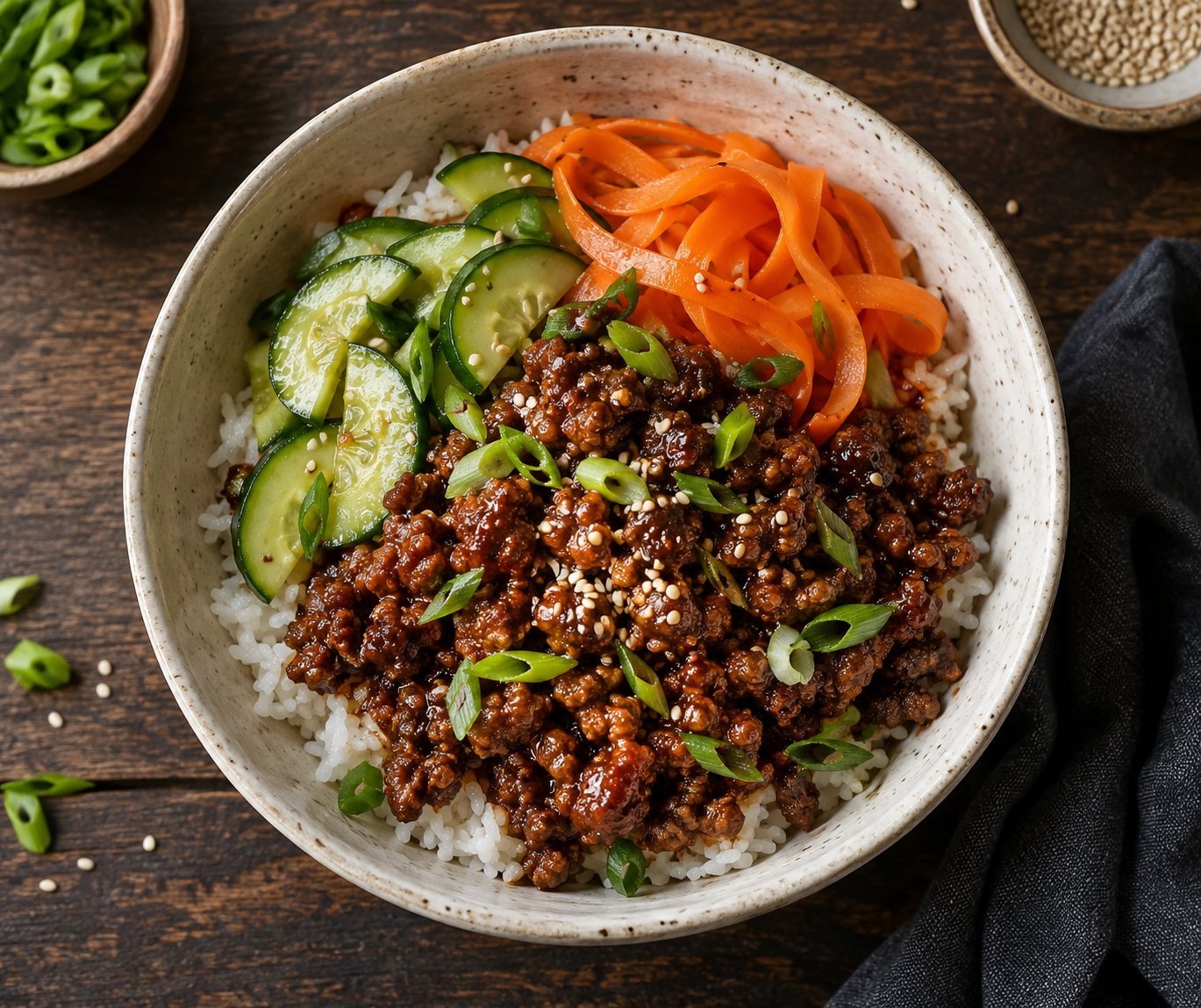Spicy Gochujang Ground Beef Bowl