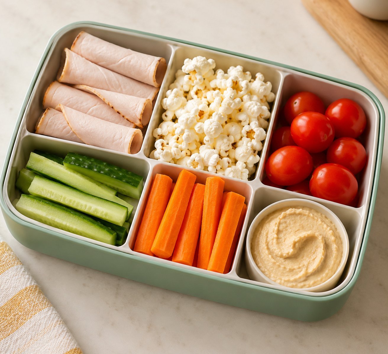 Turkey and Veggie Box with Hummus